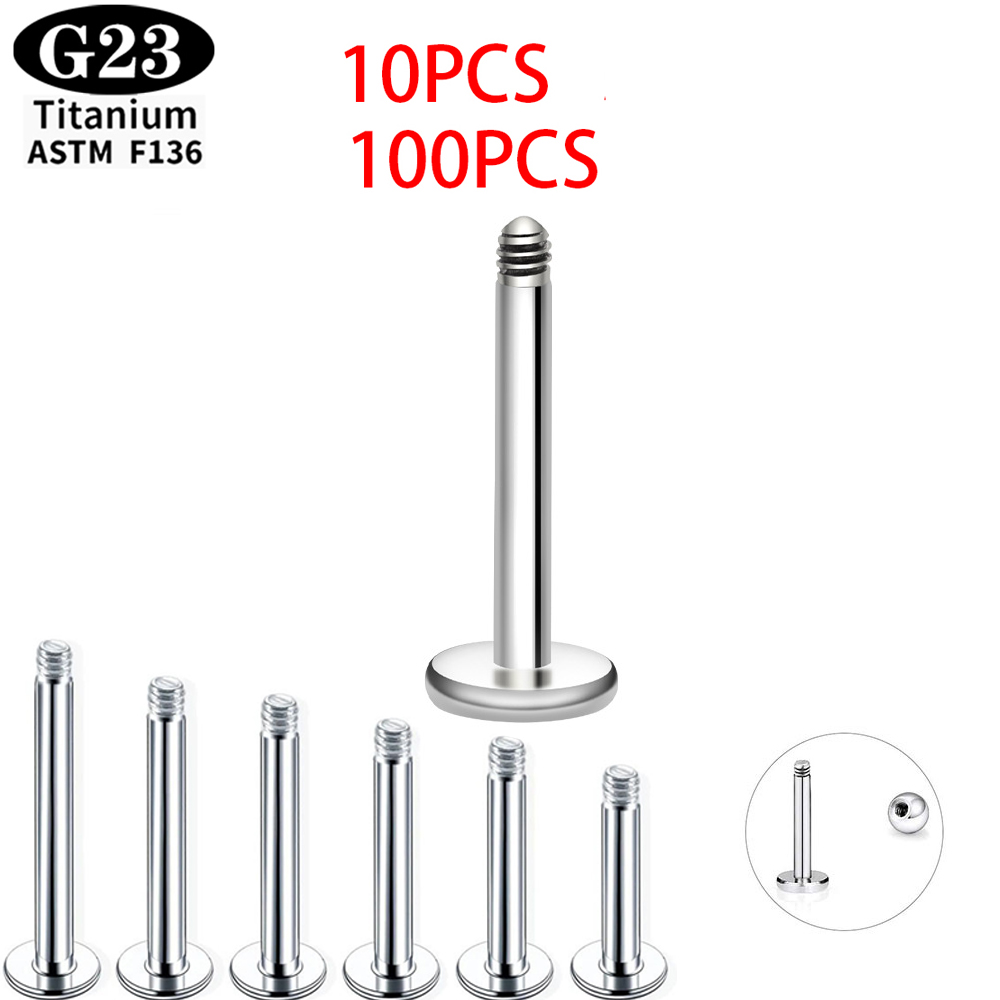Body Jewelry Dermal - 10/100PCS ASTM F136 G23 Titanium Labret