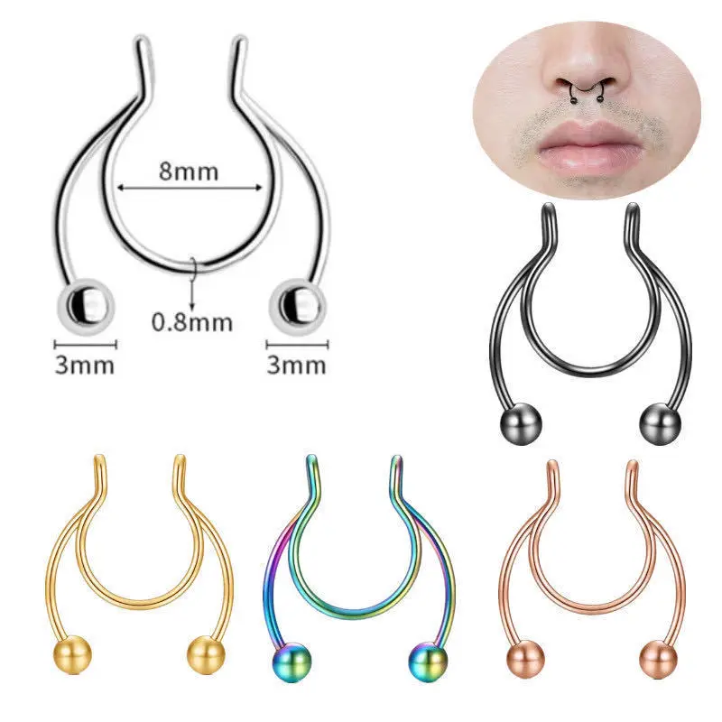 U Shaped Fake Nose Ring Hip Ho - Body Jewelry Nose Ring recension och pris