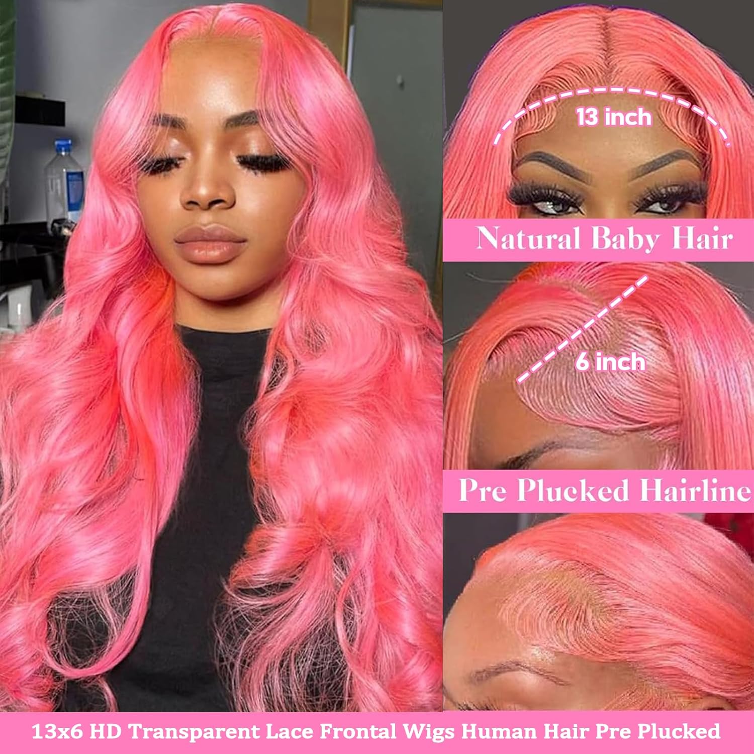250 Density Pink Wig Body Wave - Body Jewelry Underwear recension och pris