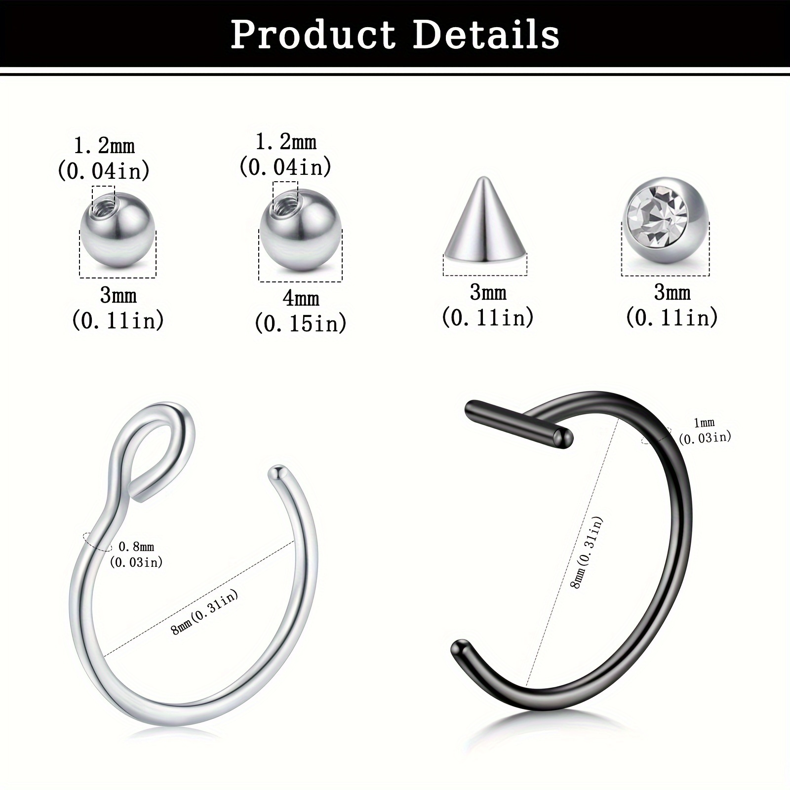 Fake Piercings Fake Lip Ring F - Body Jewelry Nose Ring recension och pris