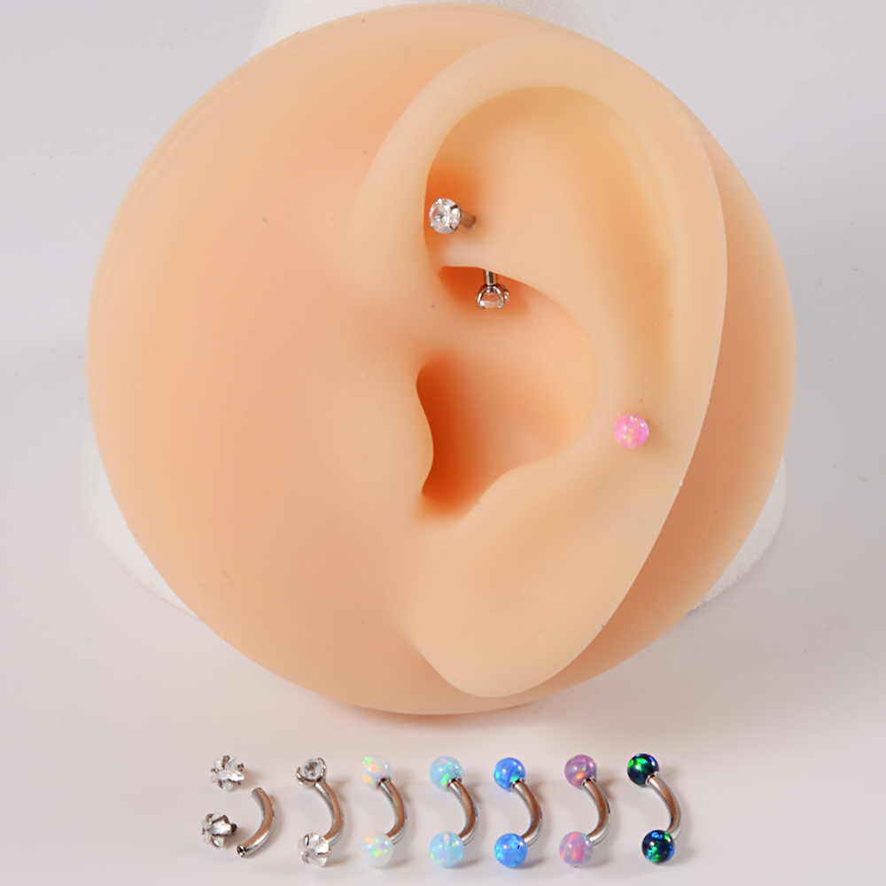 1PC G23 Titanium CZ Internally - Eyebrow Curved Barbell recension och pris