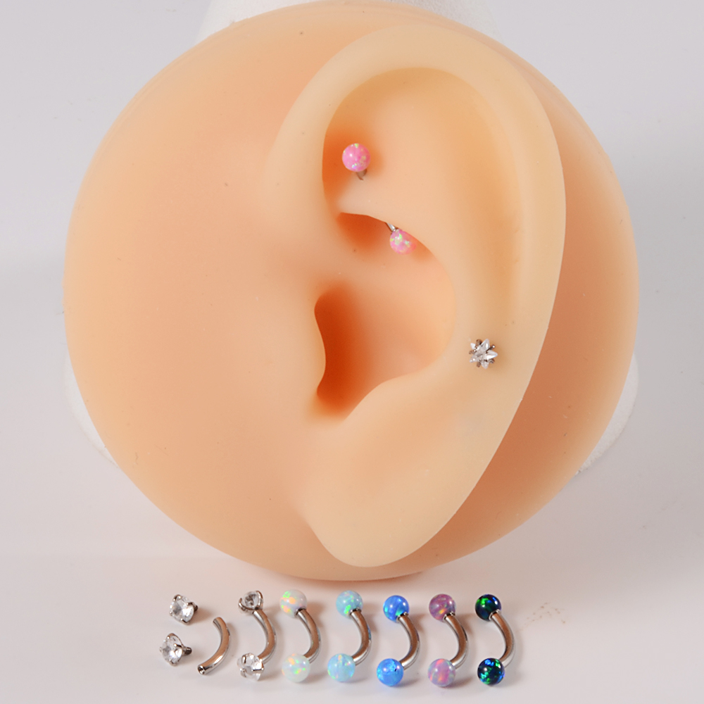 1PC G23 Titanium CZ Internally - Eyebrow Curved Barbell recension och pris