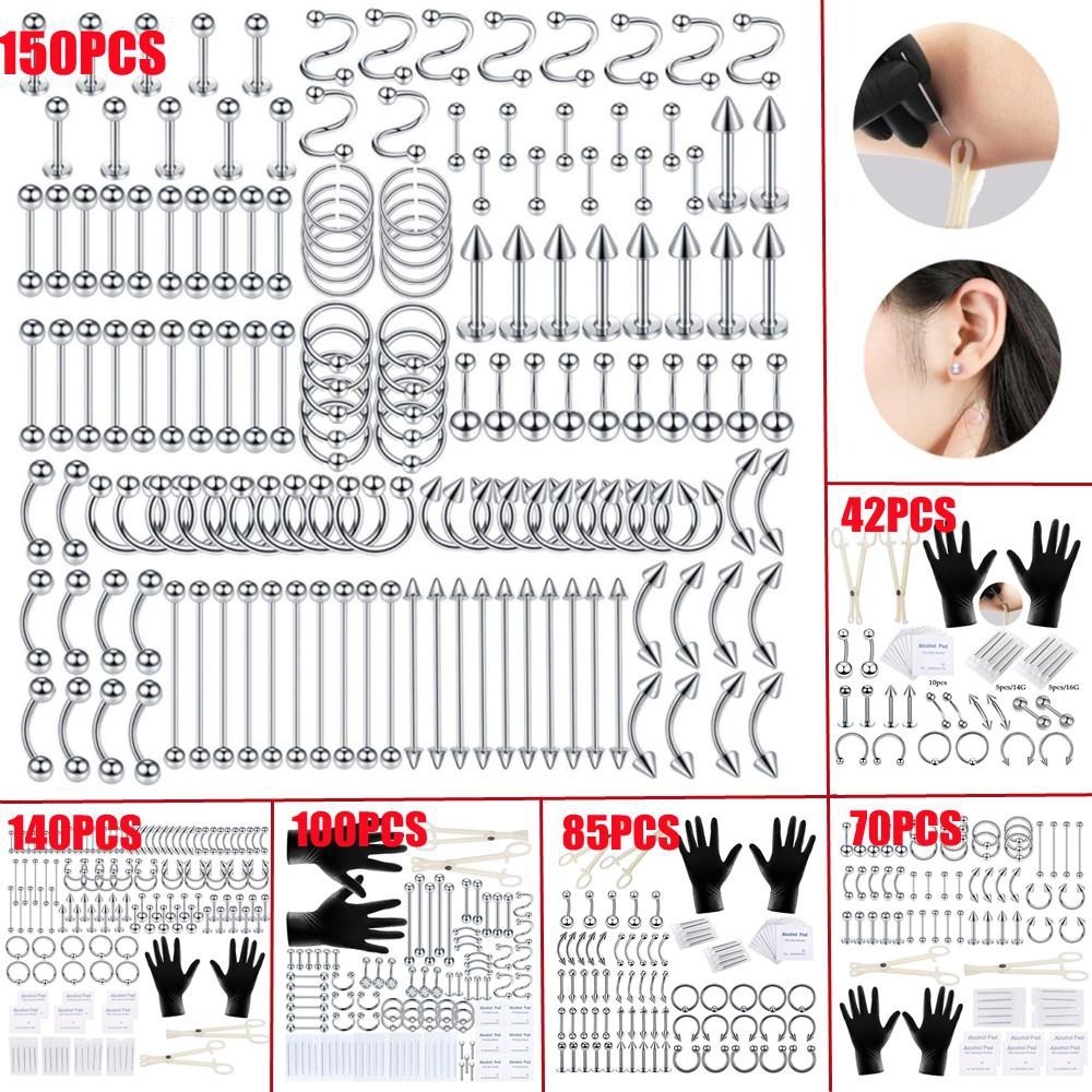 150/140/85/70/42Pcs Body Pierc - Body Jewelry Nose Ring recension och pris