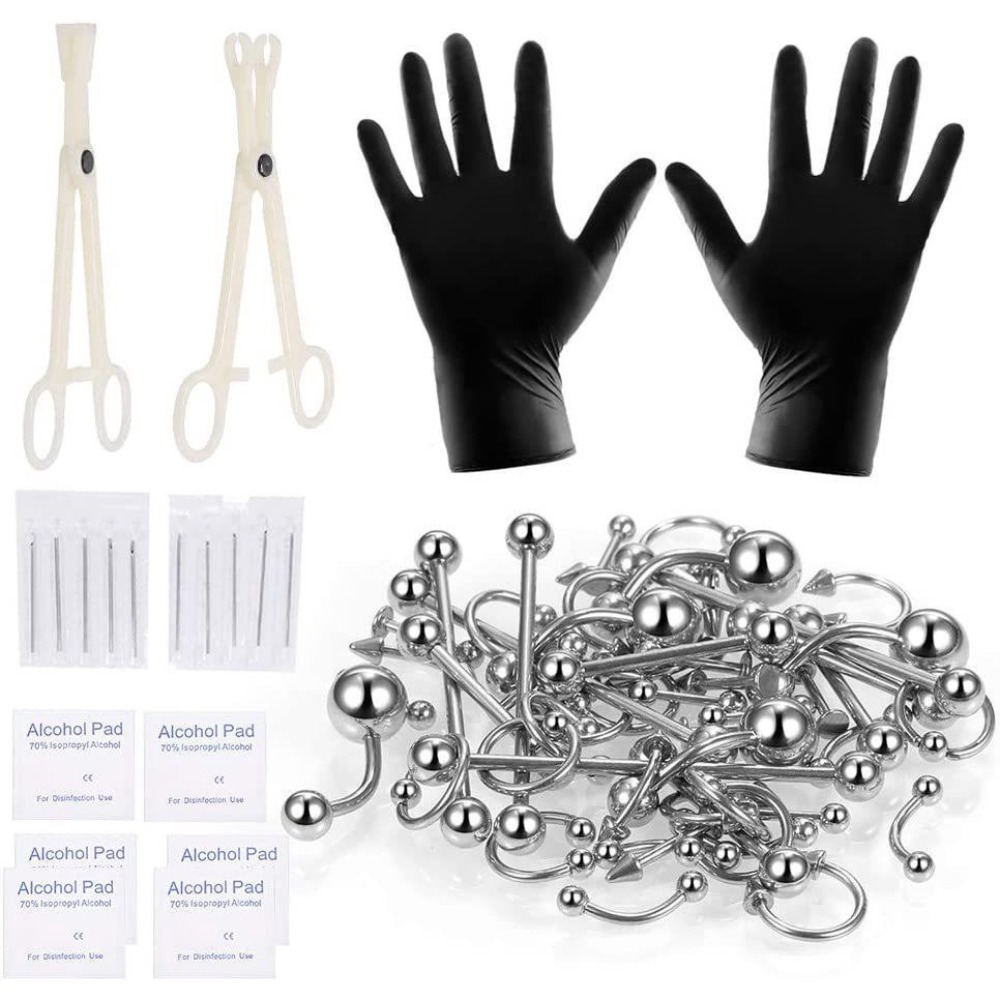 150/140/85/70/42Pcs Body Pierc - Body Jewelry Nose Ring recension och pris