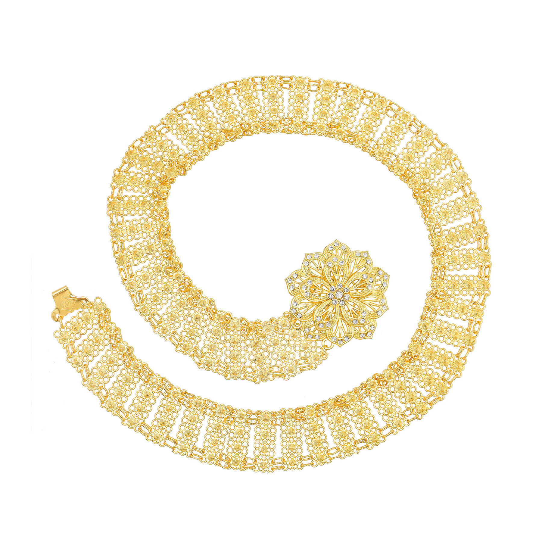 Golden Metal Big 3D Flower Cha - Body Jewelry Indian recension och pris