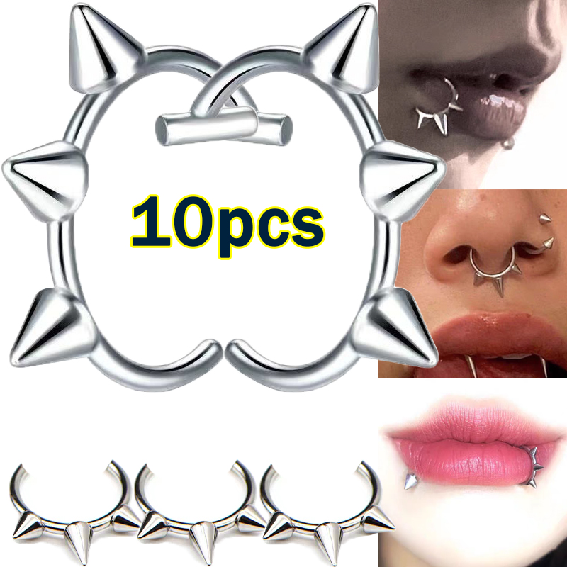 10pcs Punk Nose Ring One Nail  - Body Jewelry Nose Ring recension och pris