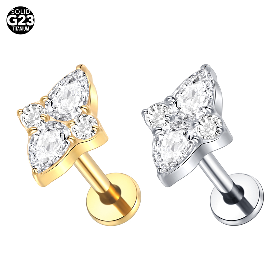 1Pc Titanium Labret Lip Stud G - Body Jewelry Trend recension och pris