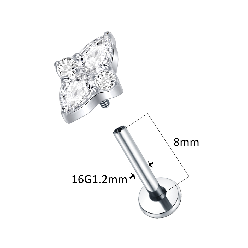 1Pc Titanium Labret Lip Stud G - Body Jewelry Trend recension och pris