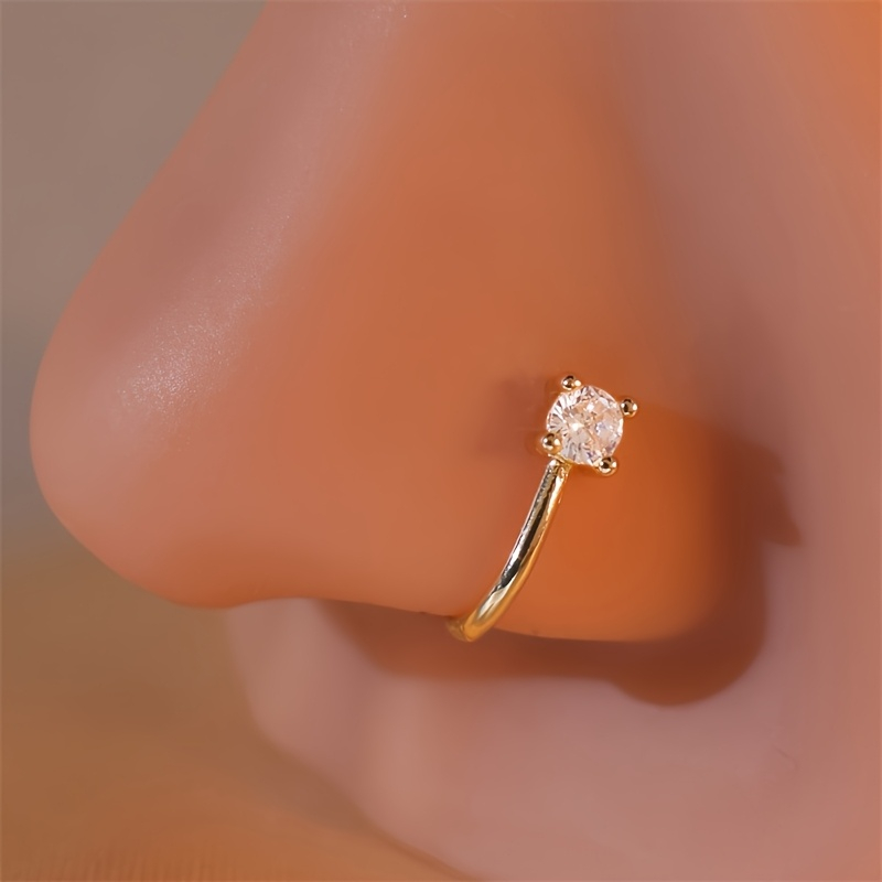 1-Piece Round Zircon Non Perfo - Body Jewelry Nose Ring recension och pris