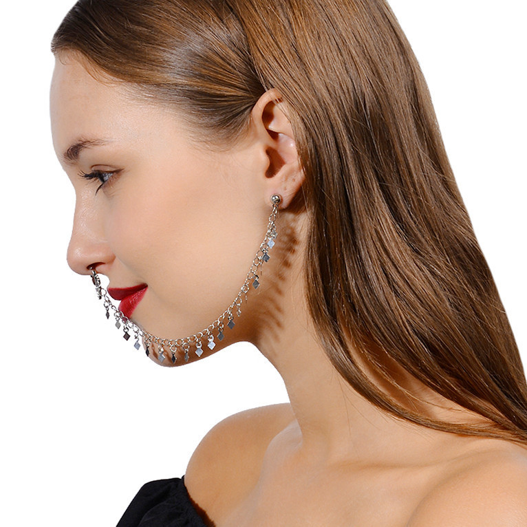 Nose Ring Chain, Hanging Disc  - Body Jewelry Indian recension och pris