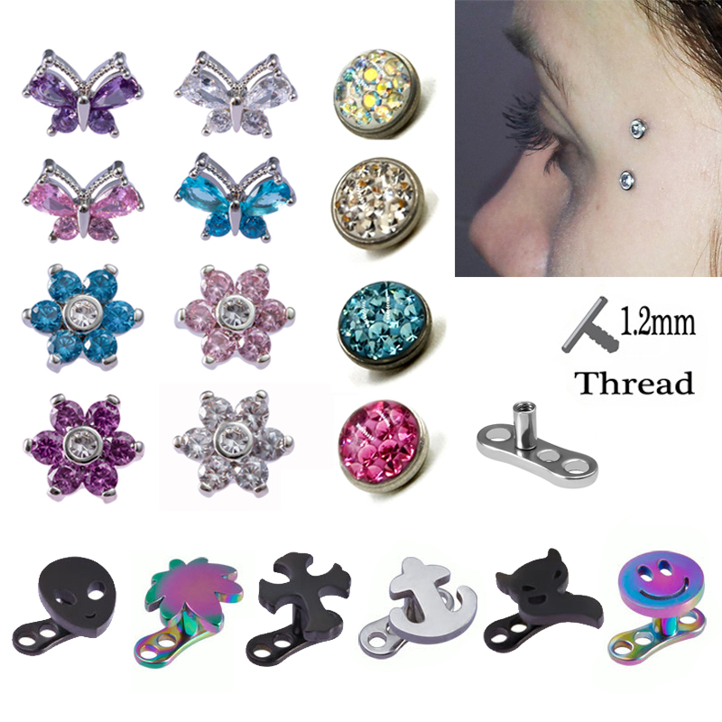 1PC Dermal Anchor Top Piercing - Body Jewelry Dermal recension och pris