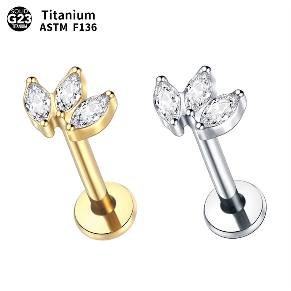 1pc Labret Piercing Titanium L - Body Jewelry Labret recension och pris