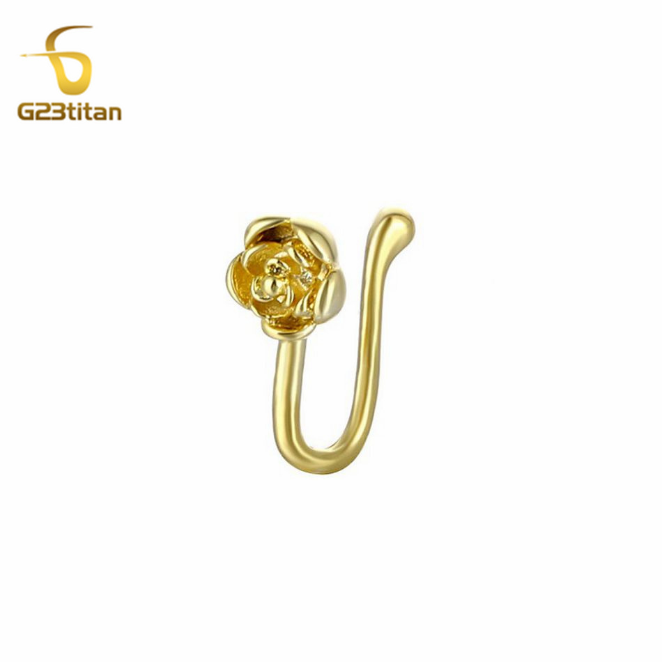 1pc Crystal Copper Rose Nose C - Body Jewelry Nose Ring recension och pris