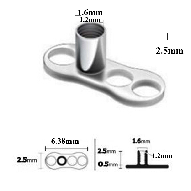 20pcs G23 Solid Titanium & Sur - Body Jewelry Dermal recension och pris