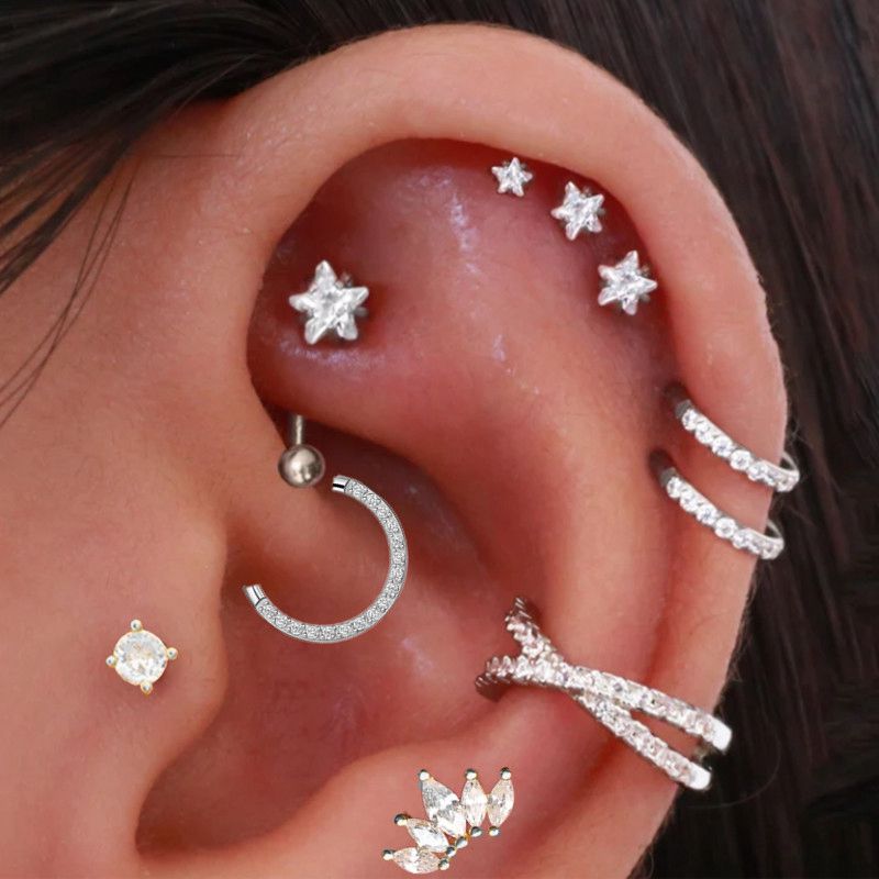 Helix Piercing Star Earrings W - Body Jewelry Trend recension och pris
