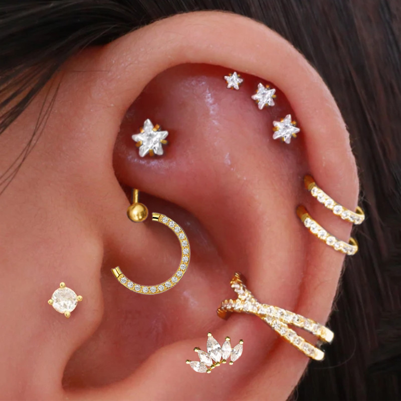 Helix Piercing Star Earrings W - Body Jewelry Trend recension och pris