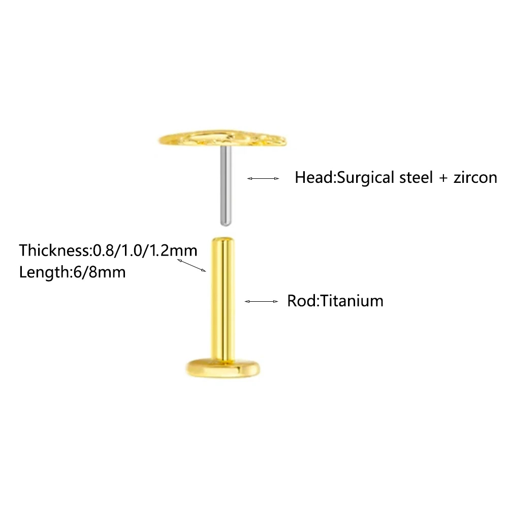 ASTM F136 G23 Titanium Heart-s - Body Jewelry Labret recension och pris
